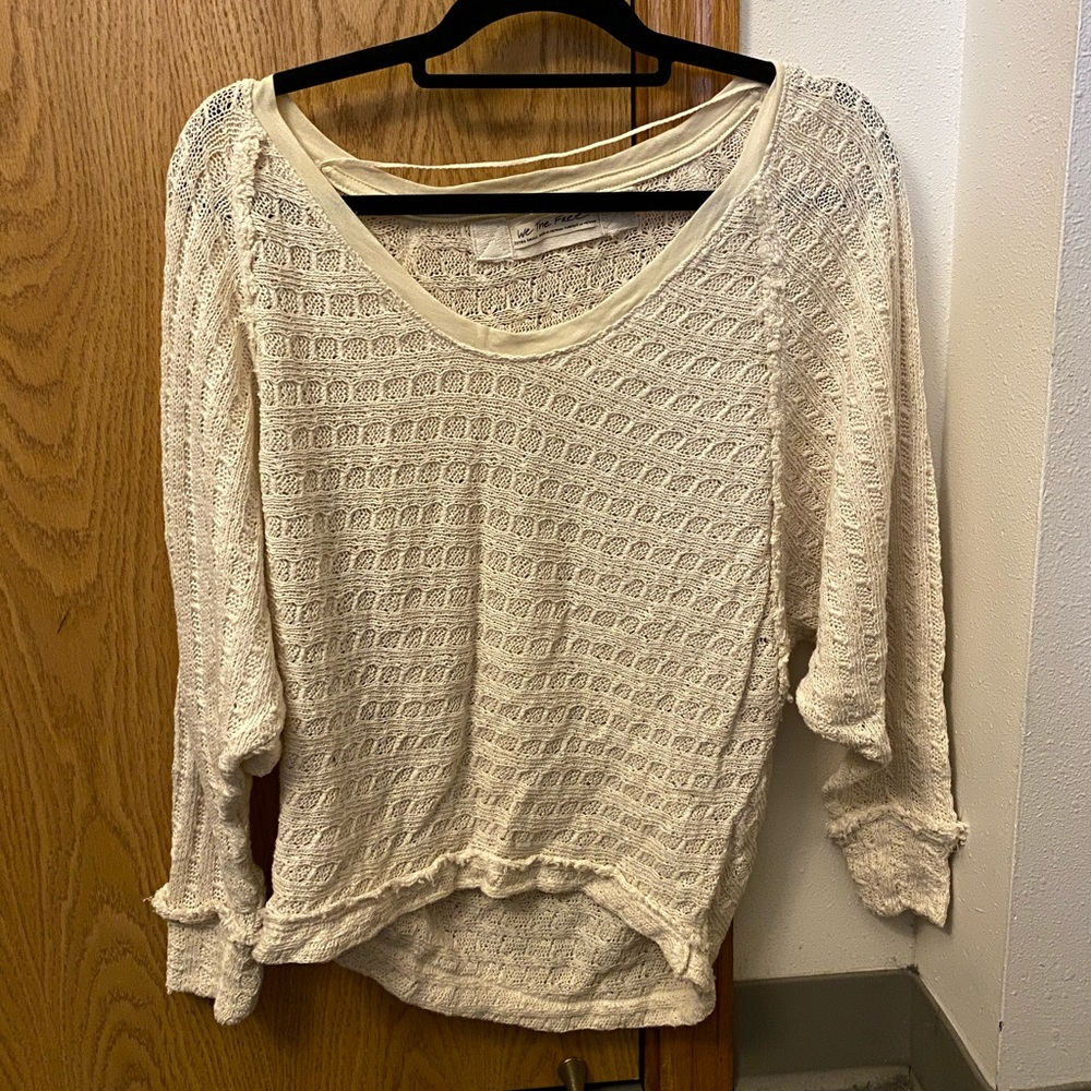 Free people thienns hacci white sweater